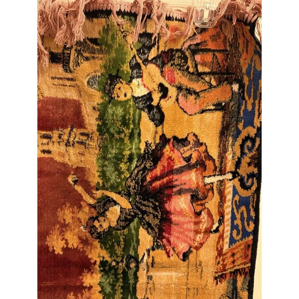 Vintage Tapestry Spanish Flamenco Dancers Scene Vibrant Colors 39